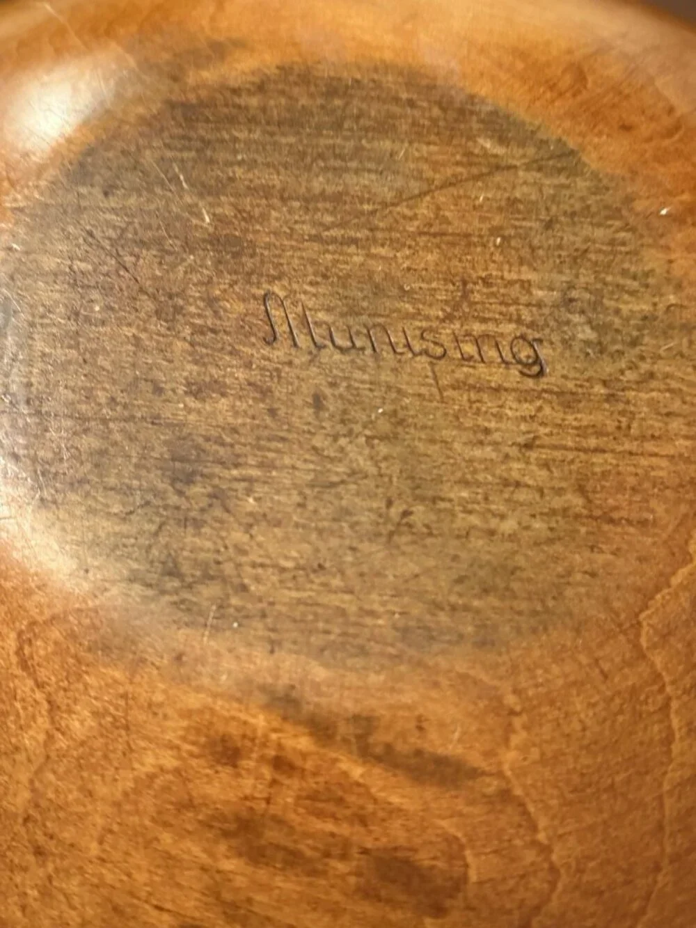 VTG Munising  Asymmetrical Round Hand Turned Bowl 12.25